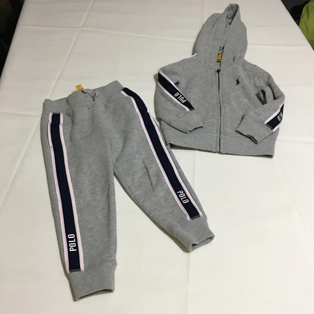 Polo Ralph Lauren Tracksuit Kids Zip Hoodie Size 2T Joggers Size 3T Gray Set